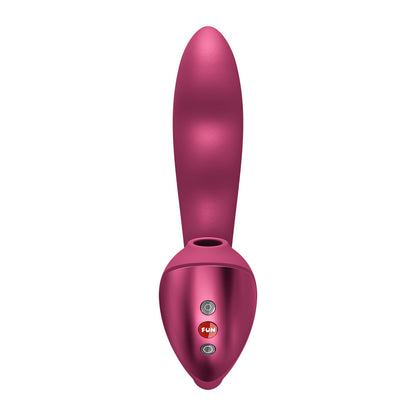 Fun Factory STRONIC PULSE ALLEGRO - Wine Red USB-C Rechargeable Thrusting Vibrator with Air Pulse Stimulator