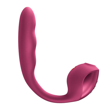 Fun Factory STRONIC PULSE ALLEGRO - Wine Red USB-C Rechargeable Thrusting Vibrator with Air Pulse Stimulator