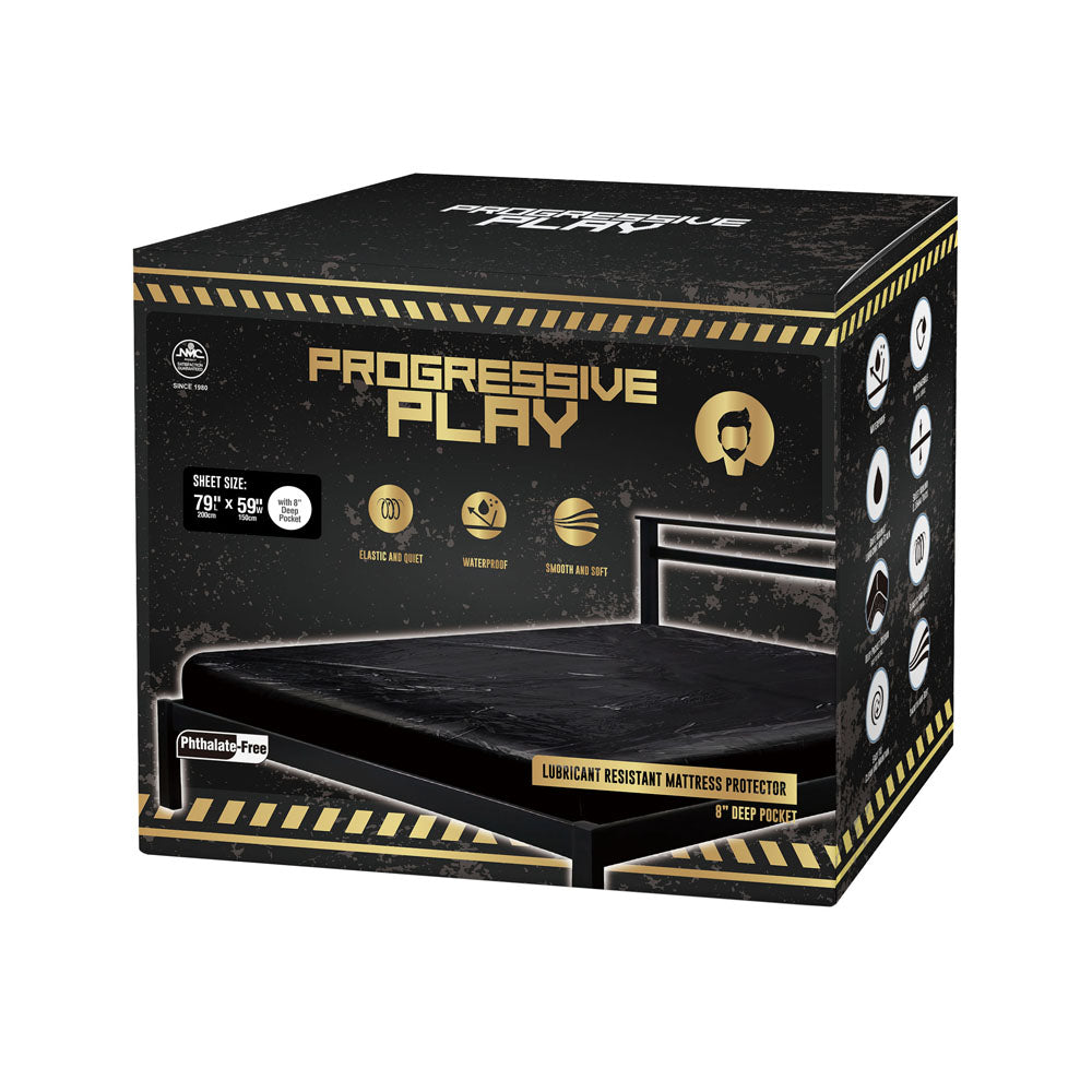 Progressive Play Lubricant Resistant Mattress Protector - Black Double Bed Mattress Protector