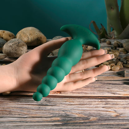 Gender X THE RATTLER - Green 17 cm USB Rechargeable Vibrating and Twirling Anal Plug