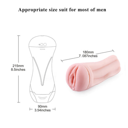 Hismith Vibrating Vagina Stroker Machine Attachment - USB Rechargeable Vibrating Vagina Stroker for Hismith Sex Machines