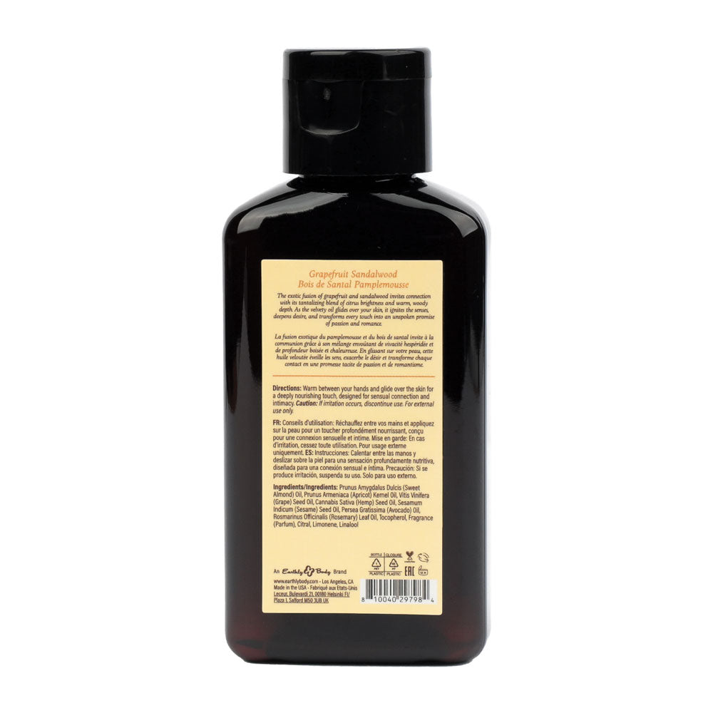 EB Hemp Seed Massage Oil GRAPEFRUIT SANDALWOOD - 60 ml - Grapefruit Sandalwood Scented Massage Oil - 60 ml Bottle