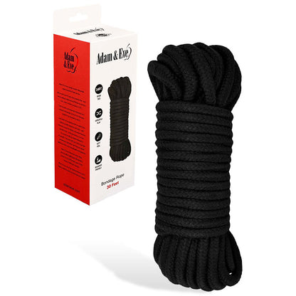 Adam & Eve BONDAGE ROPE - 9 metre (30 feet) - Black Bondage Rope - 9 metre Length