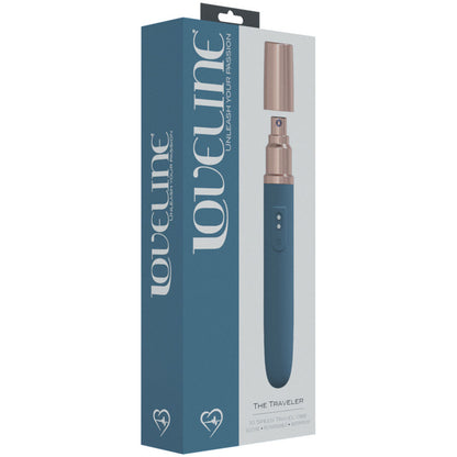 LOVELINE The Traveler - Blue 17.6 cm USB Rechargeable Vibrator with Lube Applicator