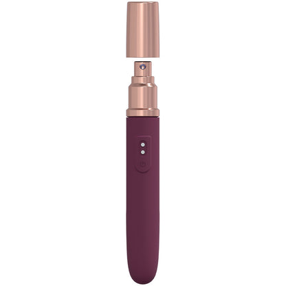LOVELINE The Traveler - Burgundy 17.6 cm USB Rechargeable Vibrator with Lube Applicator