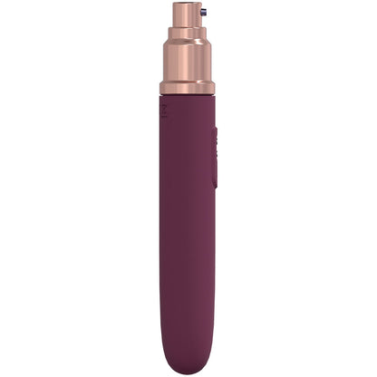 LOVELINE The Traveler - Burgundy 17.6 cm USB Rechargeable Vibrator with Lube Applicator