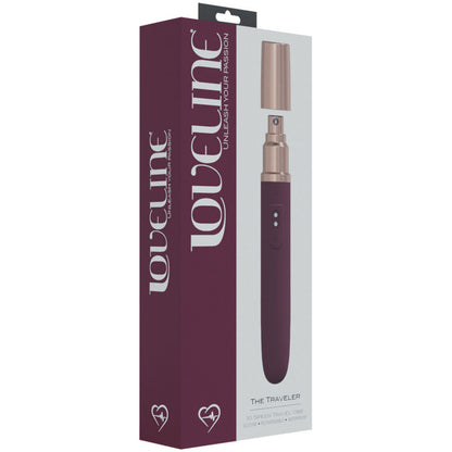 LOVELINE The Traveler - Burgundy 17.6 cm USB Rechargeable Vibrator with Lube Applicator
