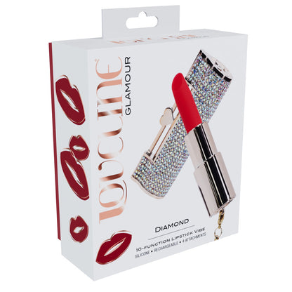 LOVELINE Diamond - Red - Red 8.3 cm USB Rechargeable Lipstick Vibrator