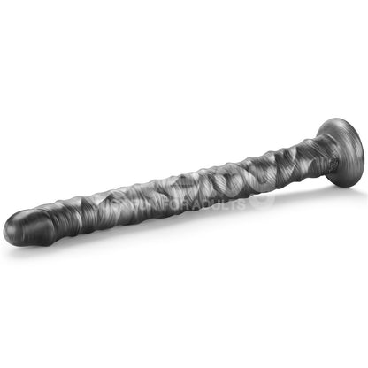King Sized Vibrating Vibrax Slider - Grey 40.8 cm (16'') USB Rechargeable Vibrating Dildo