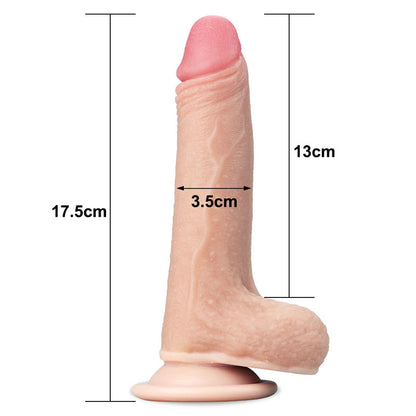 Sliding Skin Dual Layer Dong - Flesh 17.8 cm (7'') Dong with Flexible Skin