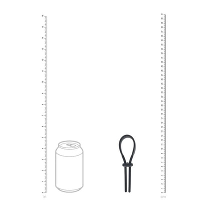 LEVELZ Wide Adjustable Silicone Lasso Cock Ring - Black Adjustable Cock Ring