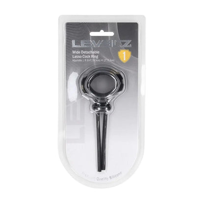 LEVELZ Wide Detachable Lasso Cock Ring - Black - Black Adjustable Cock Ring
