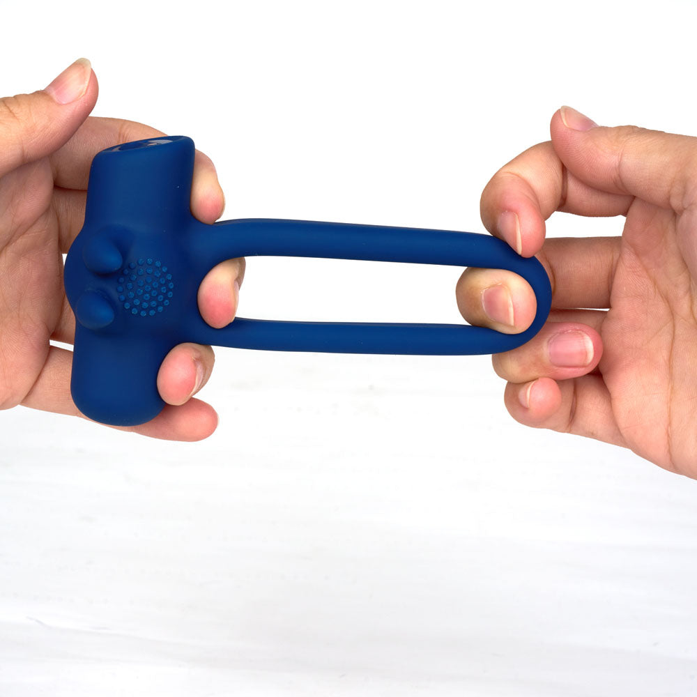 Maia HUXLEY - Blue - Blue USB Rechargeable Strong Vibrating Cock Ring