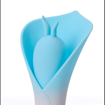 Maia MINA - Blue - Blue/Pink USB Rechargeable Fluttering Flower Stimulator