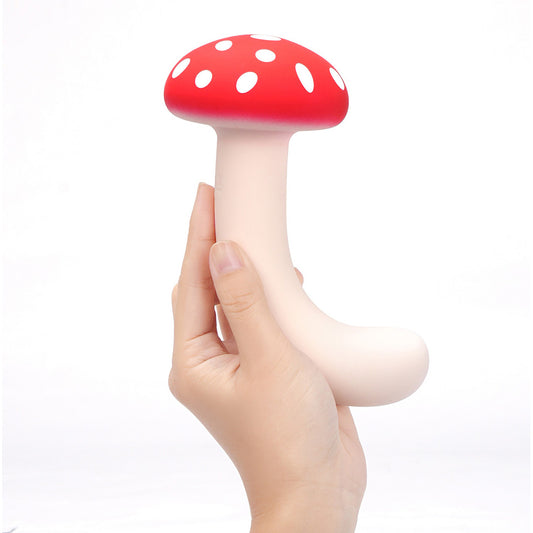 Maia ALICE - Red/White 15.2 cm USB Rechargeable Dual Vibrating Mushroom