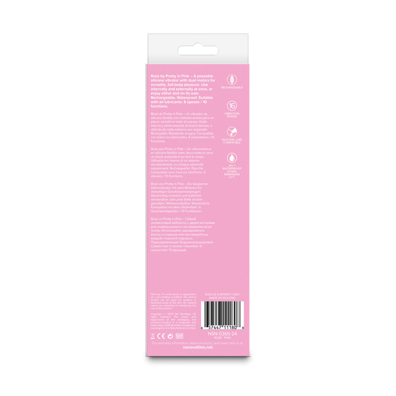 Pretty in Pink Rose - Pink - Pink 19.4 cm USB Rechargeable Vibrator