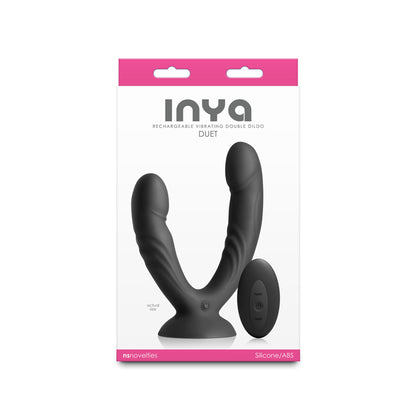 INYA Duet - Black - Black USB Rechargeable Vibrating Double Dildo with Wireless Remote