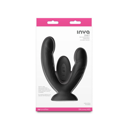 INYA Duet - Black - Black USB Rechargeable Vibrating Double Dildo with Wireless Remote