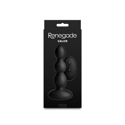 Renegade Valor - Black - Black 13.7 cm USB Rechargeable Vibrating Anal Beads with Wireless Remote
