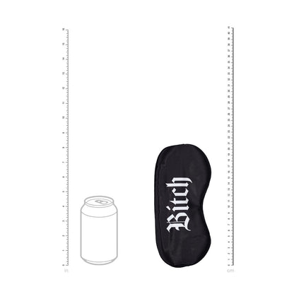 OUCH! Satin Mask - Bitch - Black Printed Eye Mask