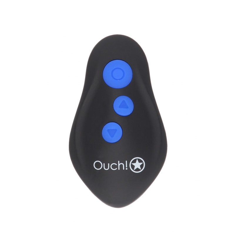 OUCH! e-Stim & Vibrating Butt Plug with Wireless Remote - Black 12.3 cm USB Rechargeable Vibrating Butt Plug with e-Stim