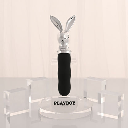 Playboy Pleasure BUNNY ON THE GO - Black/Chrome 18.6 cm USB-C Rechargeable Vibrator