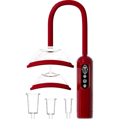 PUMPED Vulva, Breast & Nipple Pump - Red - Red USB Rechargeable Ladies Pump Set