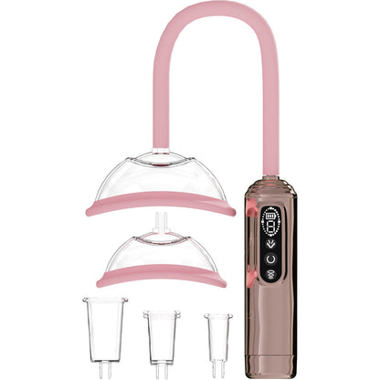 PUMPED Vulva, Breast & Nipple Pump - Rose Gold - Rose Gold USB Rechargeable Ladies Pump Set