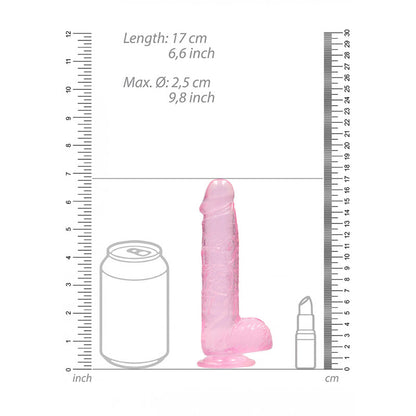 REALROCK 6'' Realistic Dildo With Balls - Pink 15.2 cm Dong