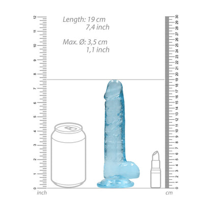 REALROCK 7'' Realistic Dildo With Balls - Blue 17.8 cm Dong