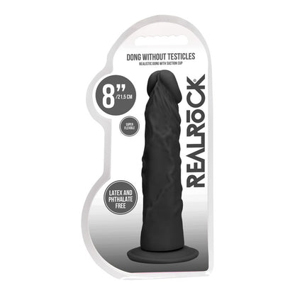 REALROCK 8'' Realistic Dildo - Black 20.3 cm Dong