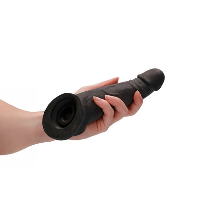 REALROCK 8'' Realistic Penis Extender with Rings - Black - Black 20.3 cm Penis Extension Sleeve