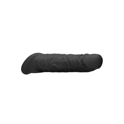 REALROCK 8'' Realistic Penis Extender with Rings - Black - Black 20.3 cm Penis Extension Sleeve