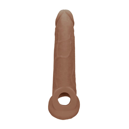 REALROCK 9'' Realistic Penis Extender with Rings - Tan - Tan 22.9 cm Penis Extension Sleeve