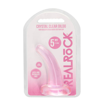 REALROCK Non Realistic Dildo With Suction Cup - 11.5 cm - Pink 11.5 cm Curved Pegging Dong