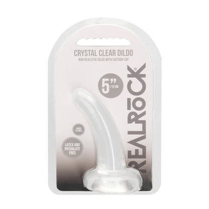 REALROCK Non Realistic Dildo With Suction Cup - 11.5 cm - Clear 11.5 cm Curved Pegging Dong