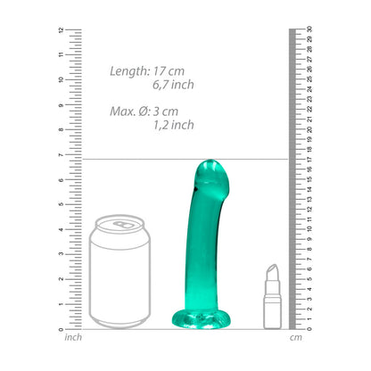 REALROCK Non Realistic Dildo With Suction Cup - 17 cm - Turquoise - Turquoise 17 cm Dong