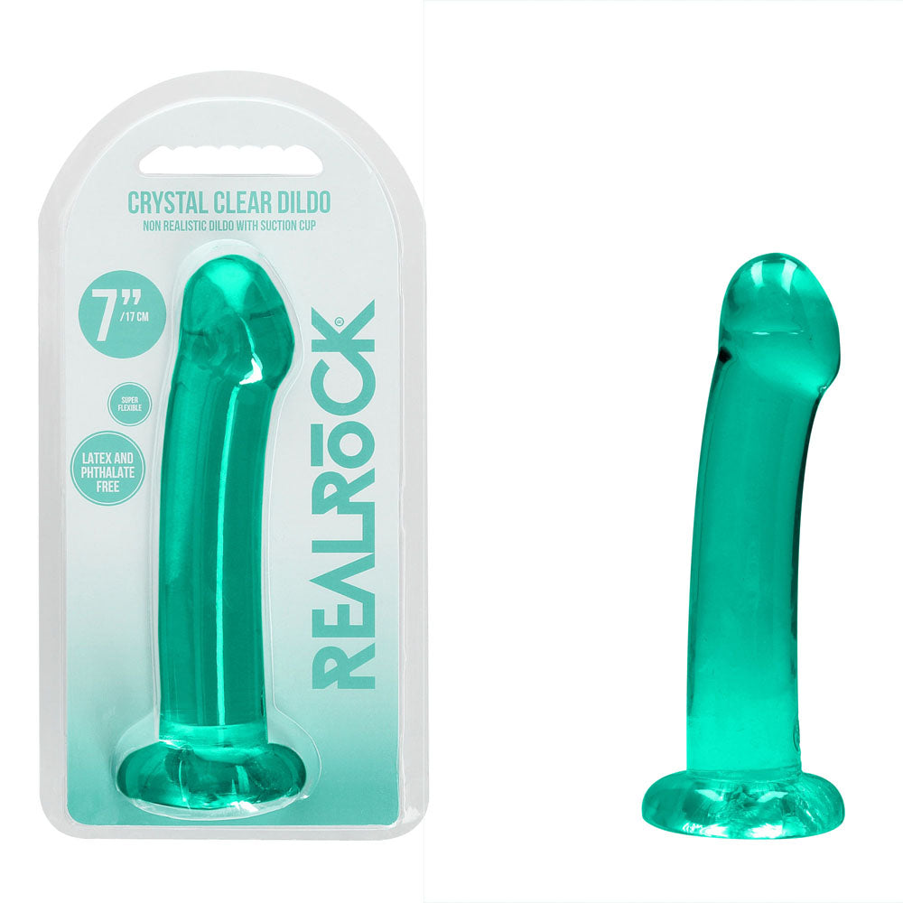 REALROCK Dildo With Suction - 17 cm - Turquoise - Turquoise 17 cm Dildo