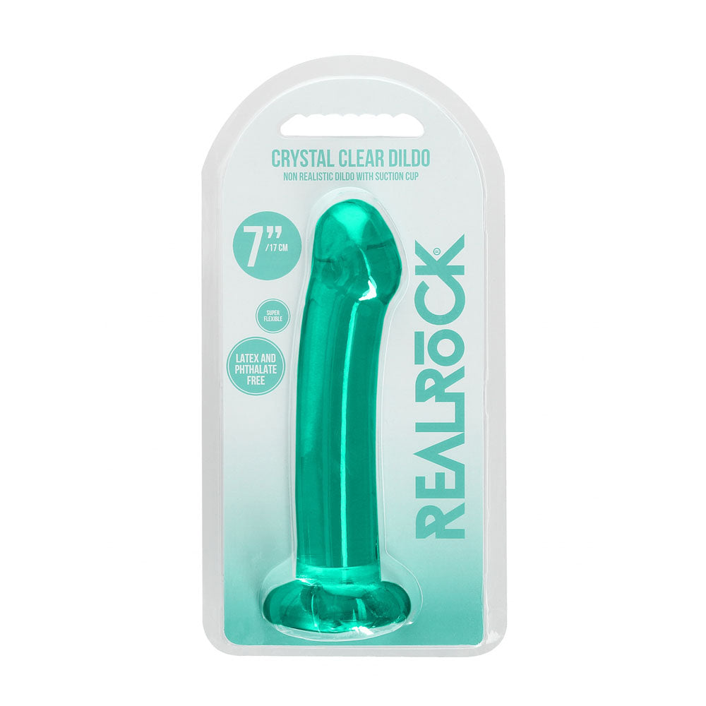 REALROCK Dildo With Suction - 17 cm - Turquoise - Turquoise 17 cm Dildo