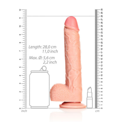 REALROCK Straight Realistic Dildo with Balls - 25.5 cm - Flesh 25.5 cm (10'') Dong