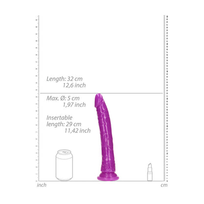 REALROCK 29 cm Slim Glow in the Dark Neon - Purple - Glow in Dark Purple 29 cm (11'') Dong