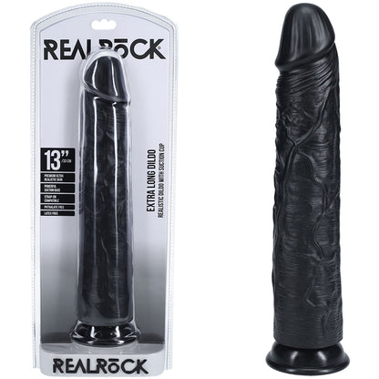 REALROCK 33cm Extra Long Dildo - Black - Black 33 cm (13'') Extra Long Dong