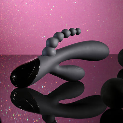 Selopa TRIPLE ACES - Black 19.7 cm USB Rechargeable Triple Stimulator Vibrator