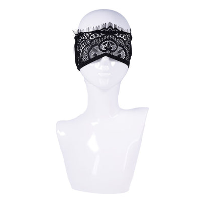 S&M Veiled Vision Lace Blindfold - Black Lace Blindfold