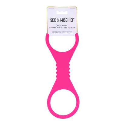 Sex & Mischief Large Hot Pink Silicone Cuffs - Hot Pink Large Restraints