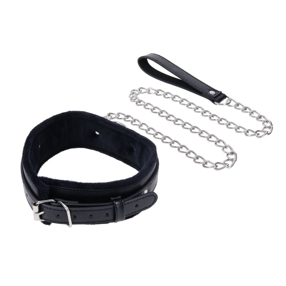 S&M Shadow Collar and Leash - Black Neck Restraint and Leash