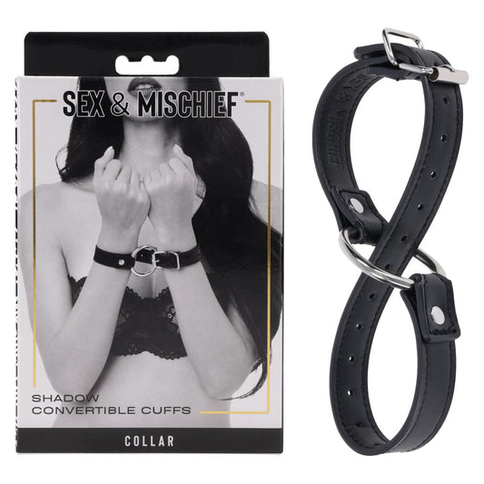 S&M Shadow Convertible Cuffs - Black Restraints