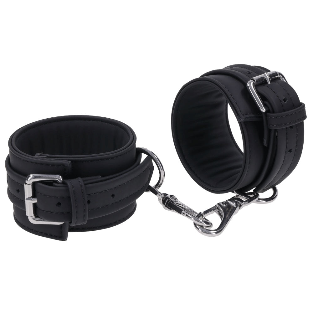 SPORTSHEETS Signature Midnight Muse Ankle Cuffs - Black Adjustable Leg Restraints