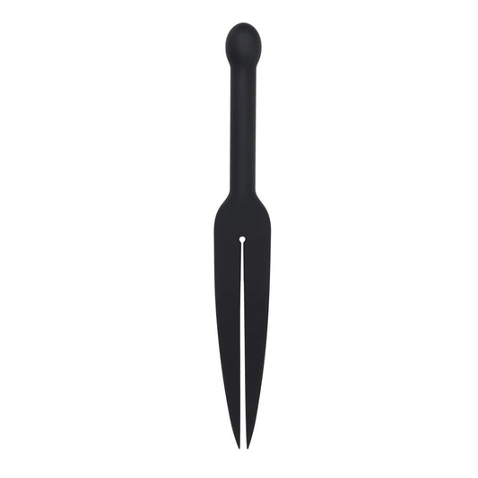 EDGE Silicone Tawse - Black Silicone Tawse Whip with Insertable Handle