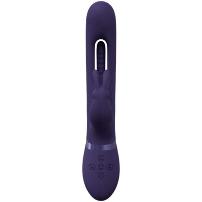 VIVE Mika - Purple 23.2 cm USB Rechargeable Rabbit Vibrator with Flapping Shaft